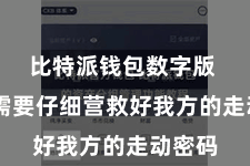 比特派钱包数字版  用户需要仔细营救好我方的走动密码